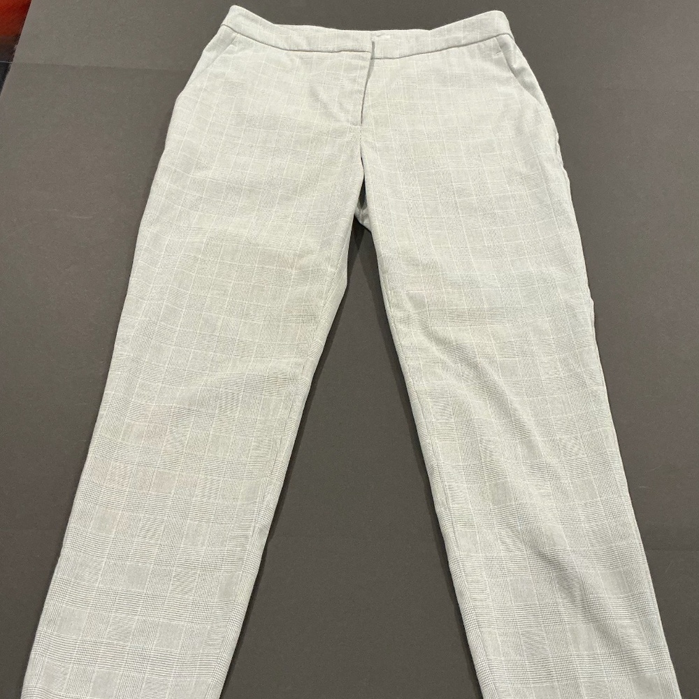 H&M Gray Plaid Tailored Ankle Pants Slim Straight Size 6